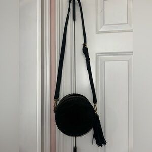 Street Level Black Circular Crossbody Bag